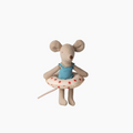 Beach Mouse with Float - Little Sister - Red Dots