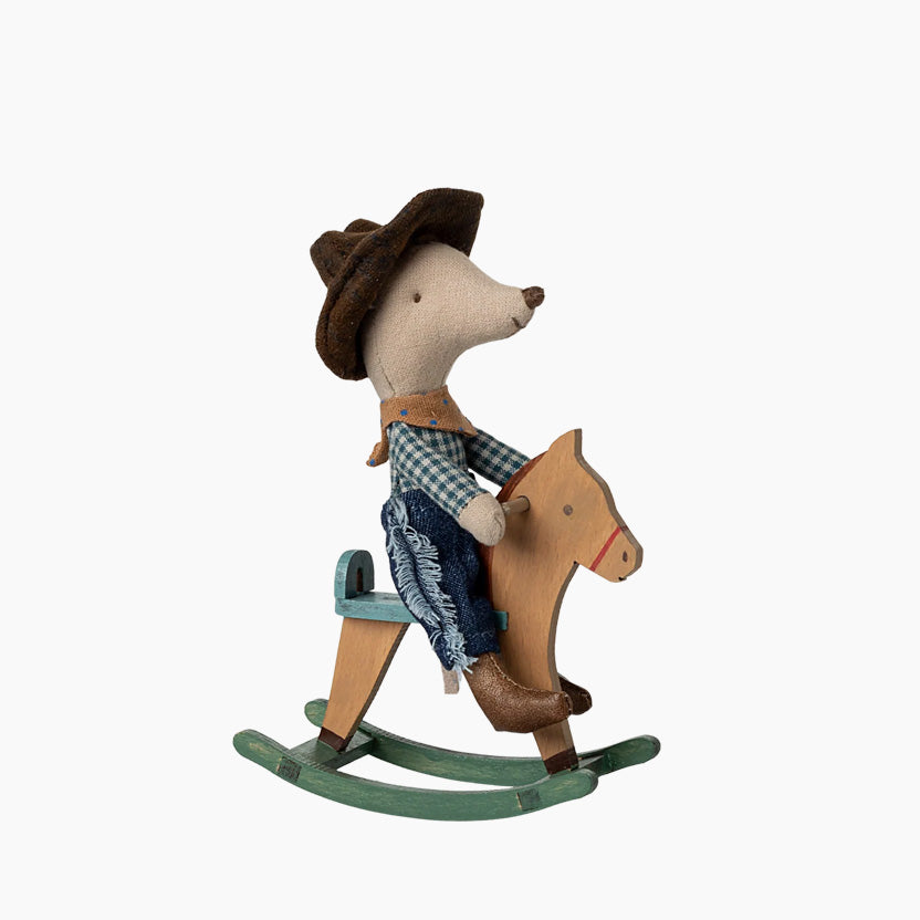 Cowboy Mouse com Cavalo de Baloiço - Rato Maileg