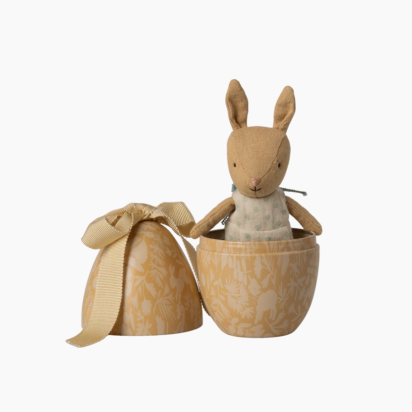 Easter egg with micro Rabbit - Cream yellow