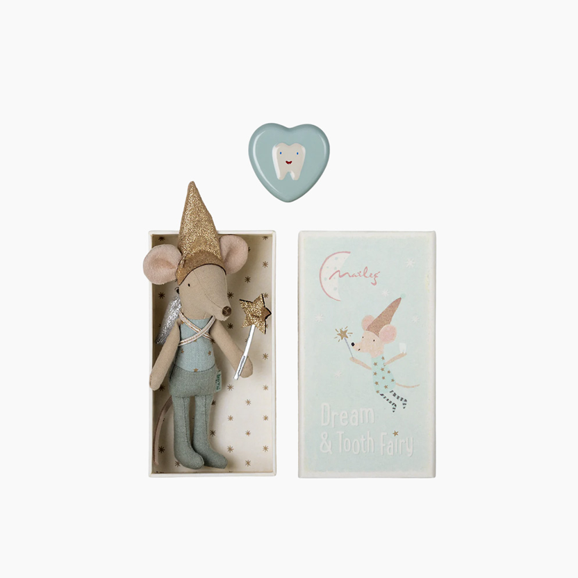 Tooth Fairy Mouse in Matchbox Blue
