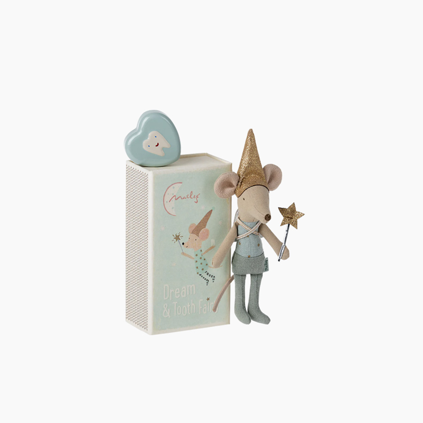 Tooth Fairy Mouse in Matchbox Blue